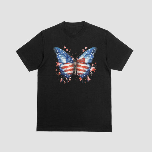 American Flag Butterfly Tshirt