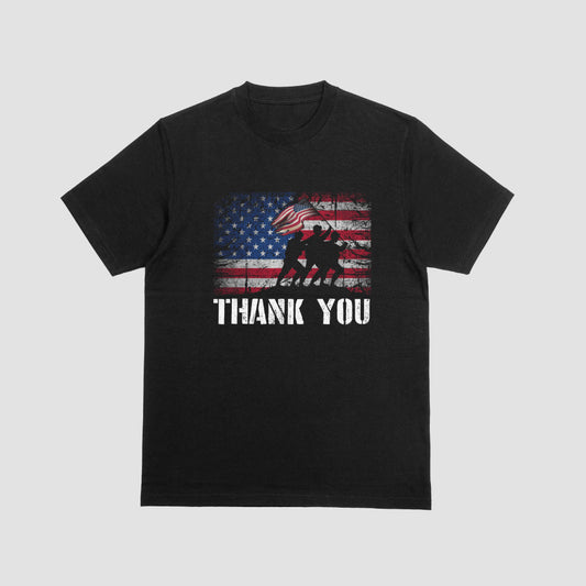 American Flag Thank You Veterans Tshirt