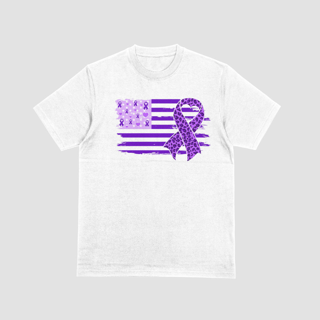 Purple Ribbon Flag Tshirt