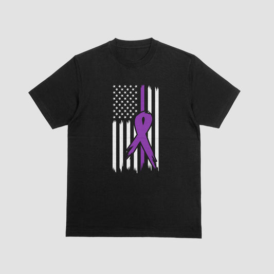 White Flag Purple Ribbon Tshirt
