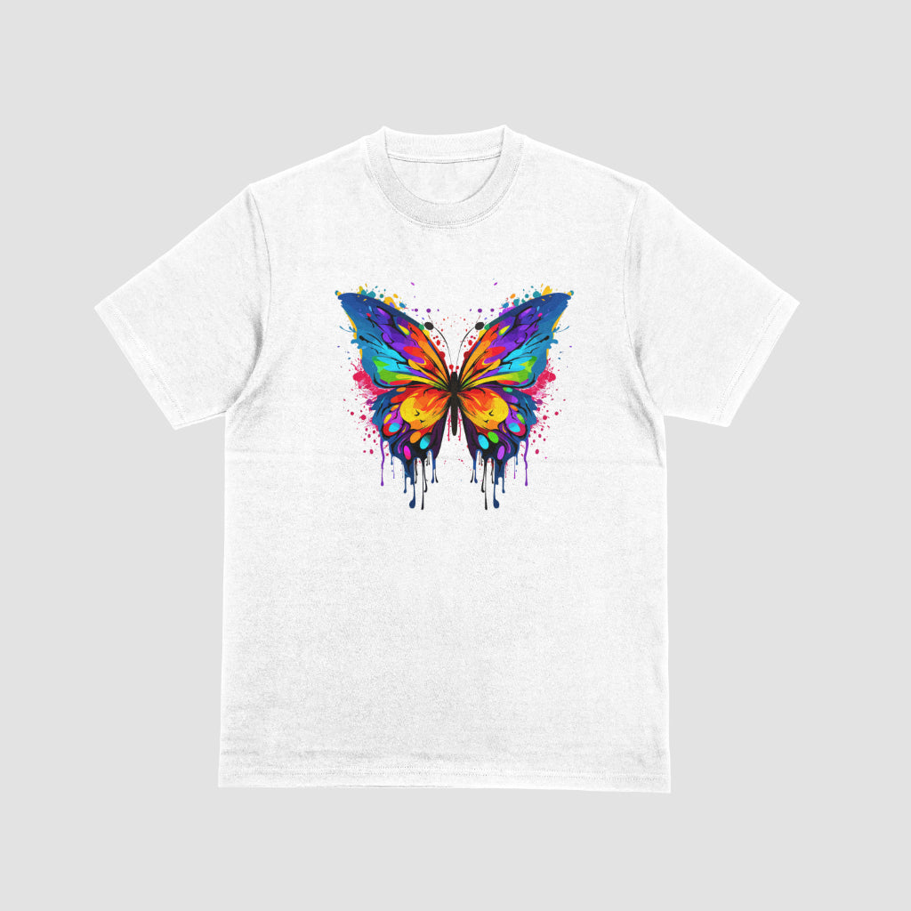 Watercolor Butterfly White Kids Tshirt