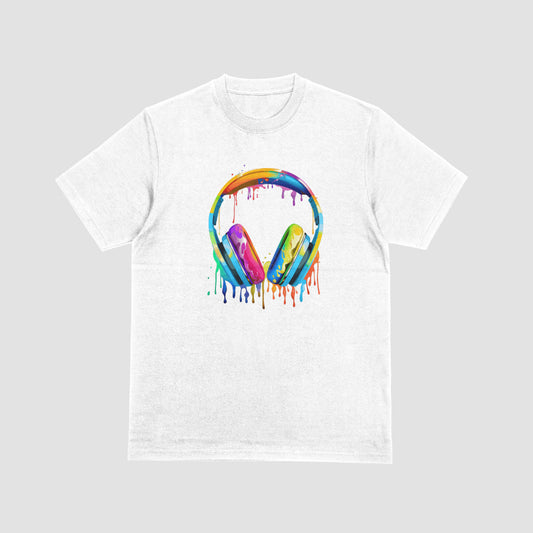 Watercolor Headphones White Kids Tshirt