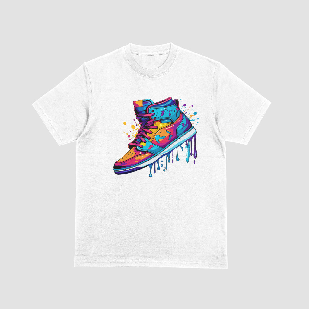 Watercolor Sneaker White Kids Tshirt