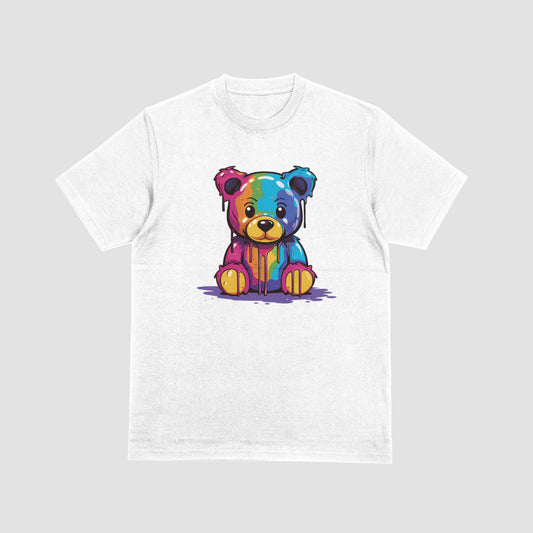 Watercolor Teddybear White Kids Tshirt