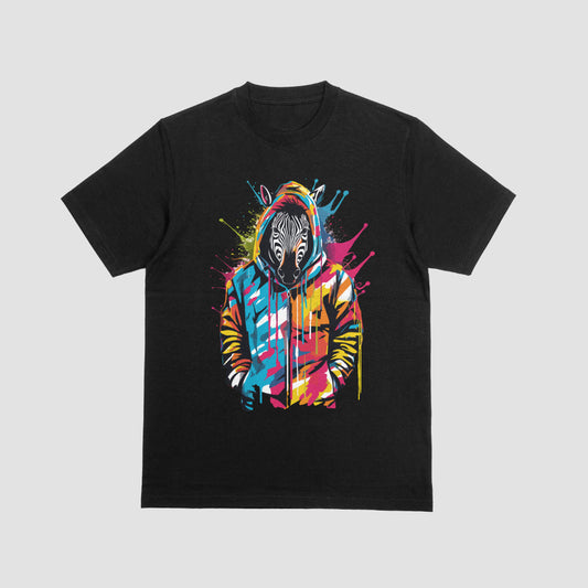 Watercolor Zebra In A Jacket Kids Tshirt