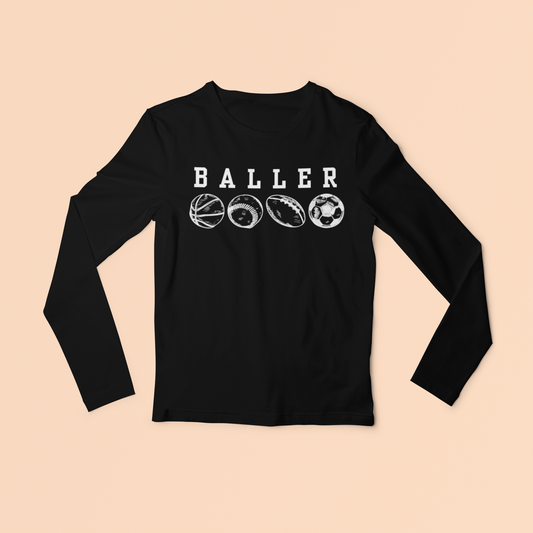 Baller Youth Long Sleeve Tshirt