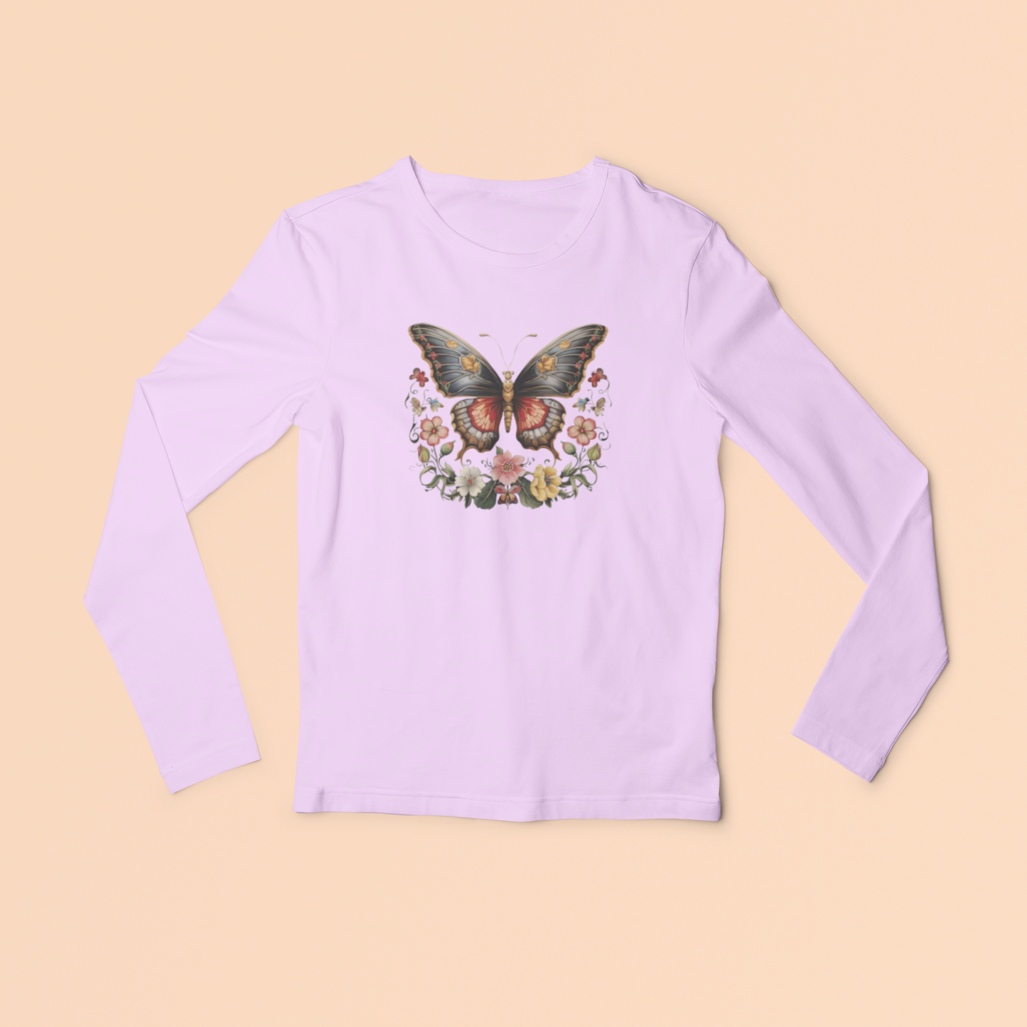 Cute Butterfly Youth Long Sleeve Tshirt