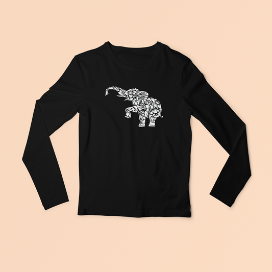 Flower Elephant Youth Long Sleeve Tshirt