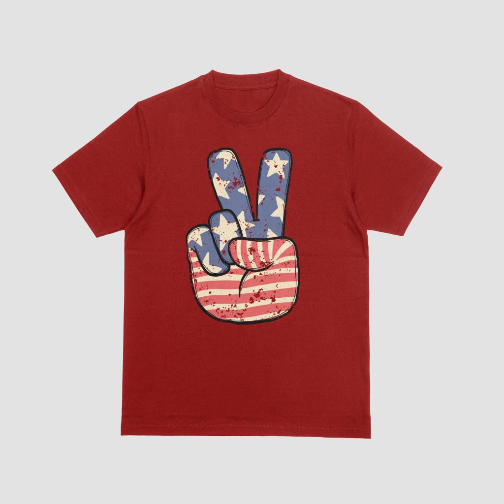 Peace Sign American Flag Tshirt