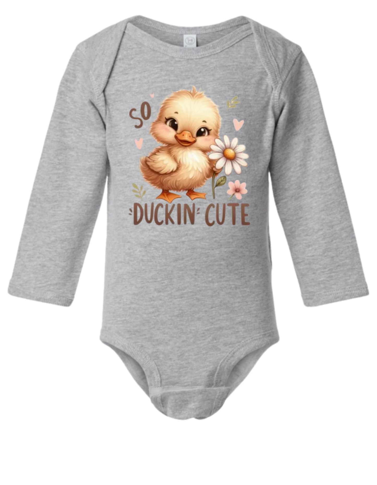 So Ducking Cute Long Sleeve Baby Onesie