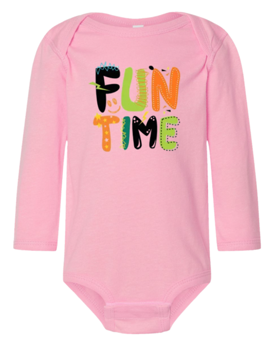 Fun Time Long Sleeve Baby Onesie