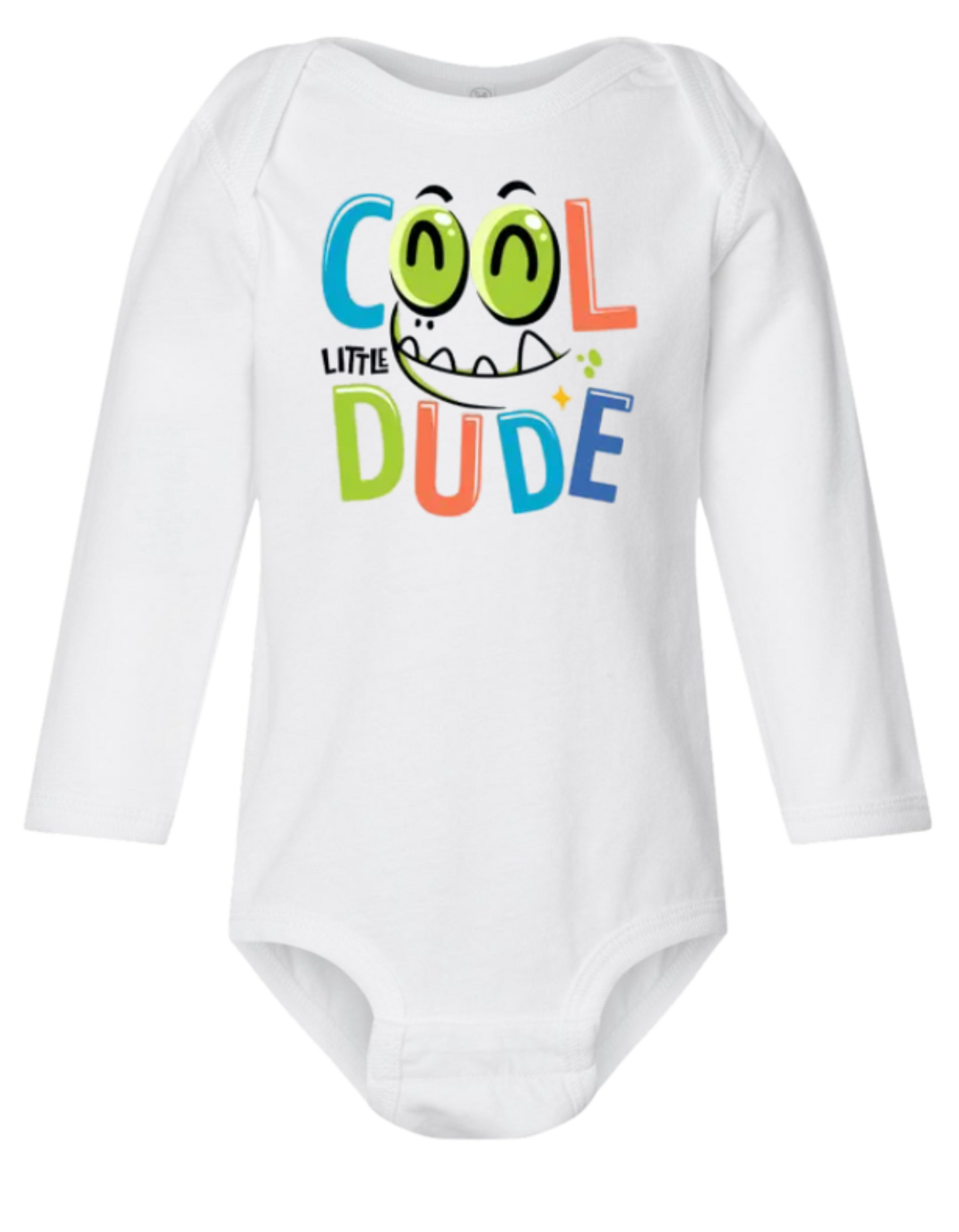 Cool Little Dude Long Sleeve Baby Onesie