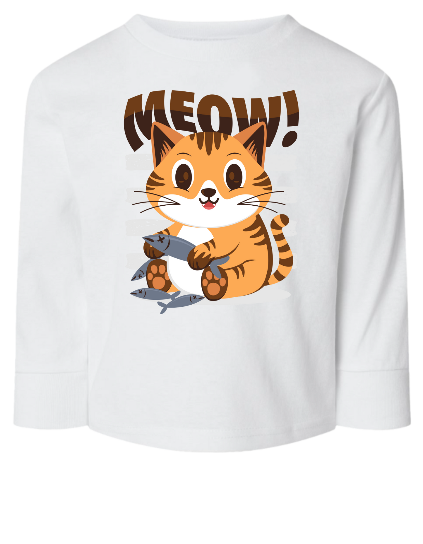 Meow Long Sleeve Toddler Tshirt