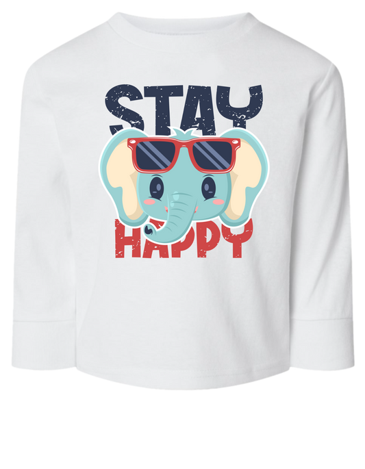 Stay Happy Long Sleeve Toddler Tshirt