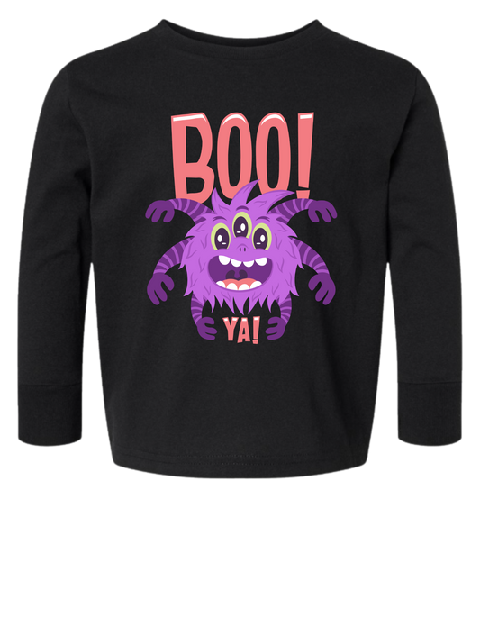 Boo Ya Long Sleeve Toddler Tshirt