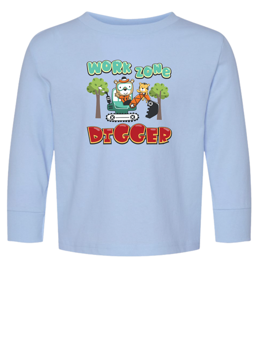 Work Zone Long Sleeve Toddler Tshirt