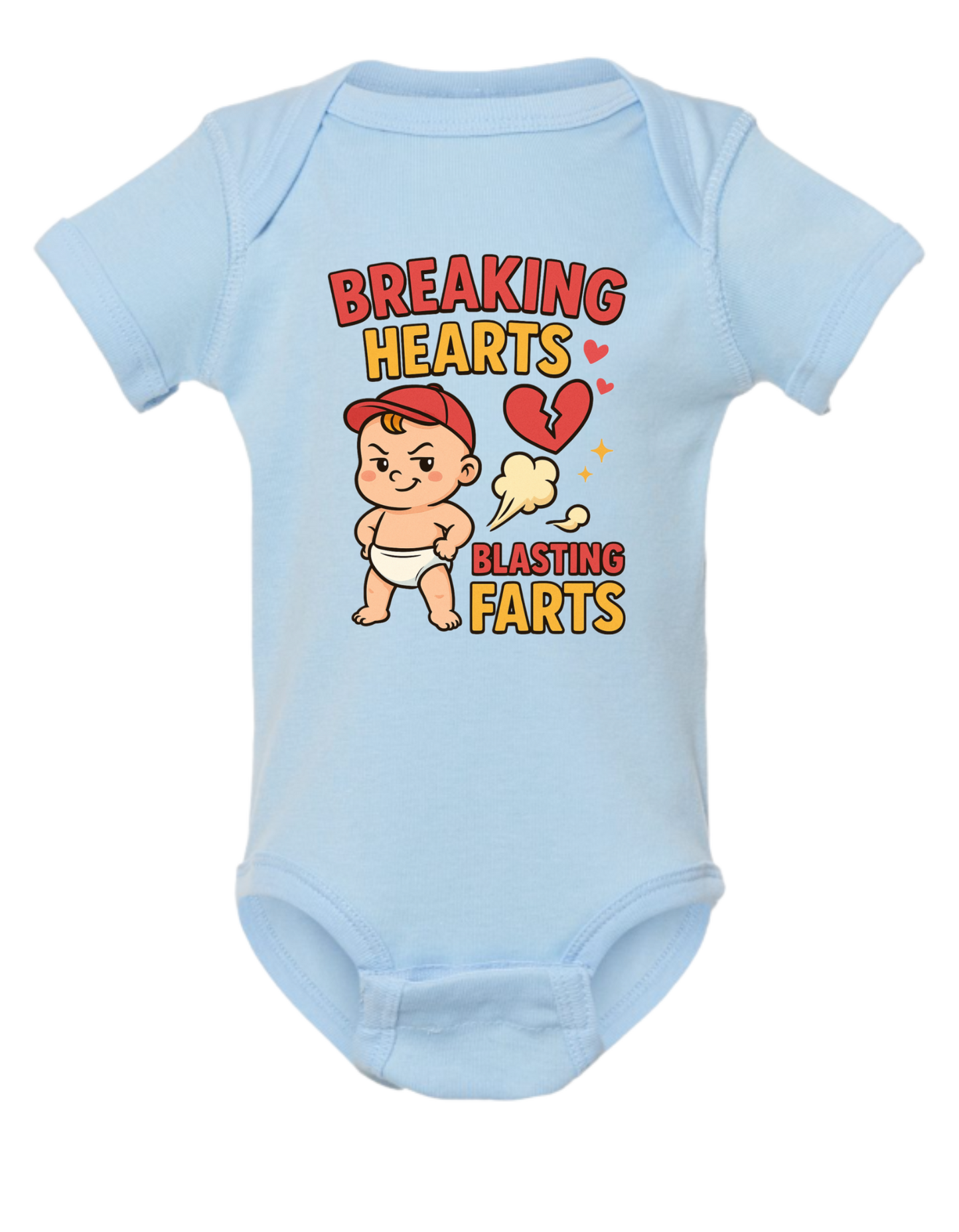 Breaking Hearts Short Sleeve Baby Onesie