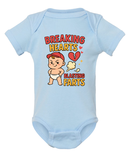 Breaking Hearts Short Sleeve Baby Onesie