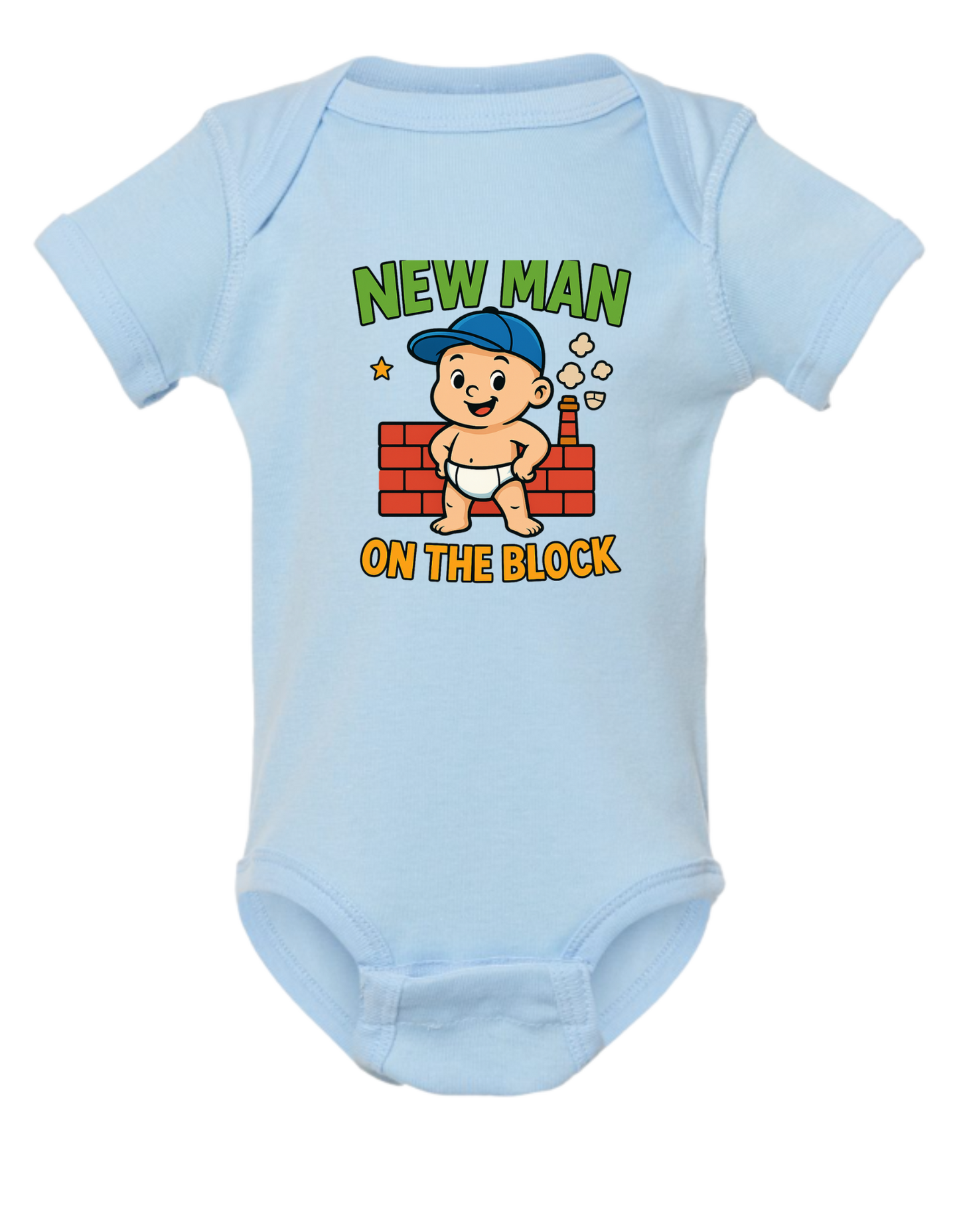 New Man Short Sleeve Baby Onesie