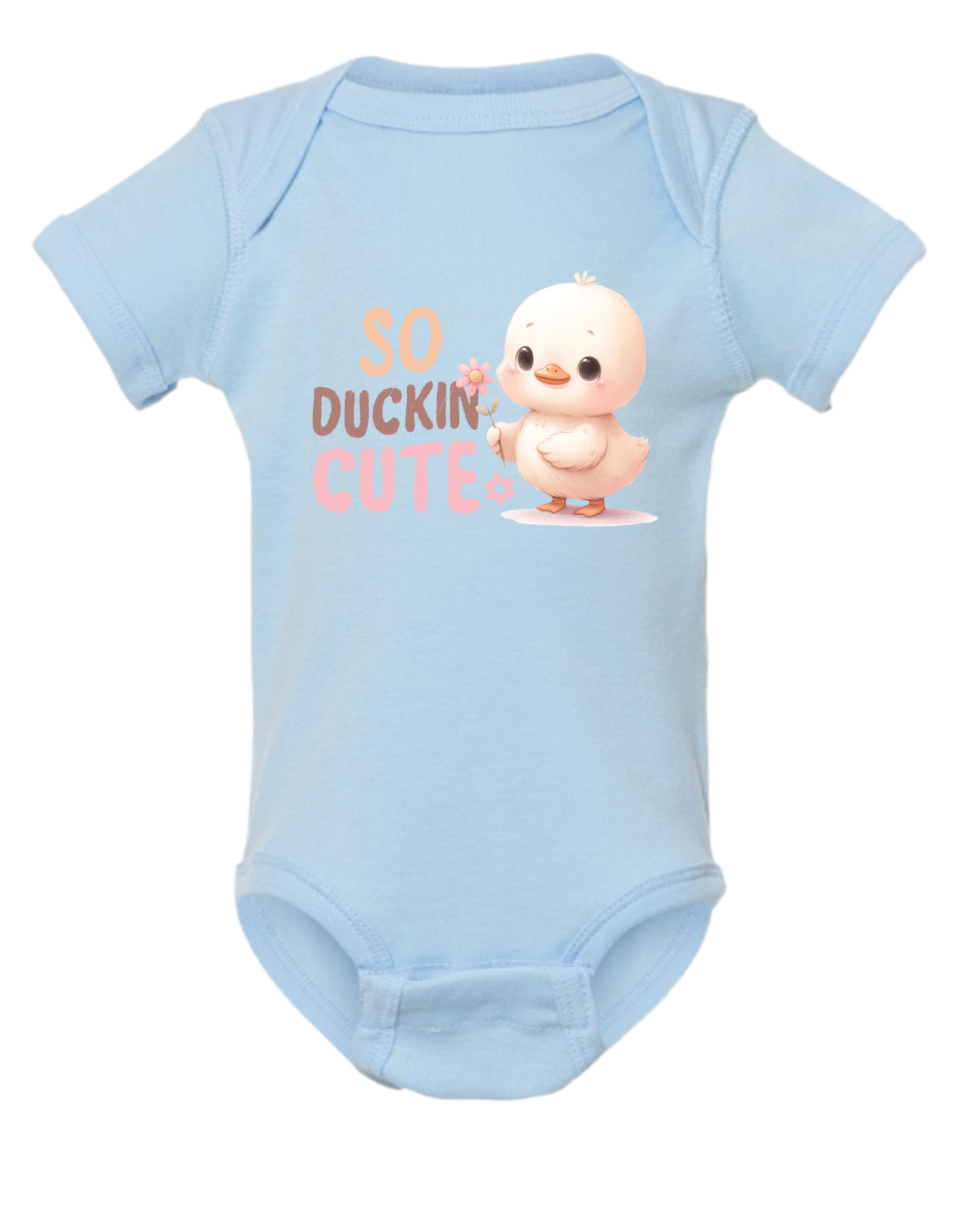 So Ducking Cute Short Sleeve Baby Onesie