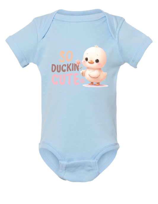 So Ducking Cute Short Sleeve Baby Onesie