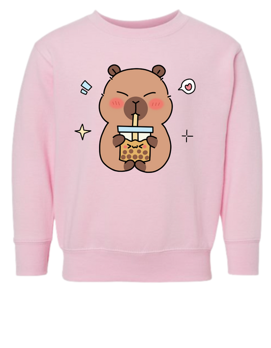 Sippin Capybara Toddler Sweatshirt