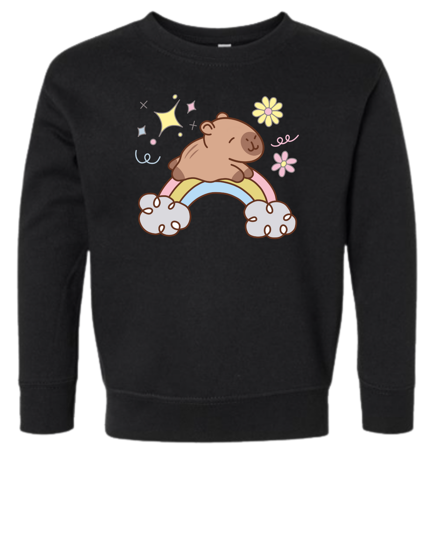 Rainbow Capybara Toddler Sweatshirt