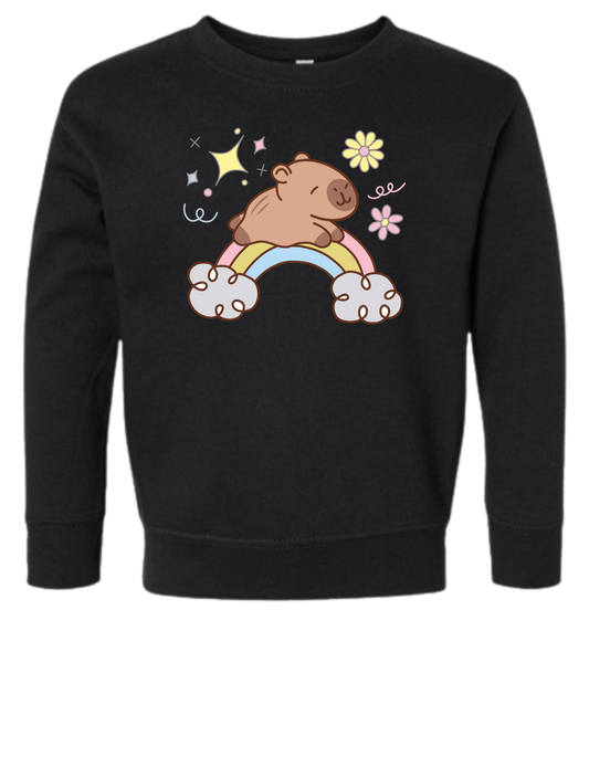 Rainbow Capybara Toddler Sweatshirt
