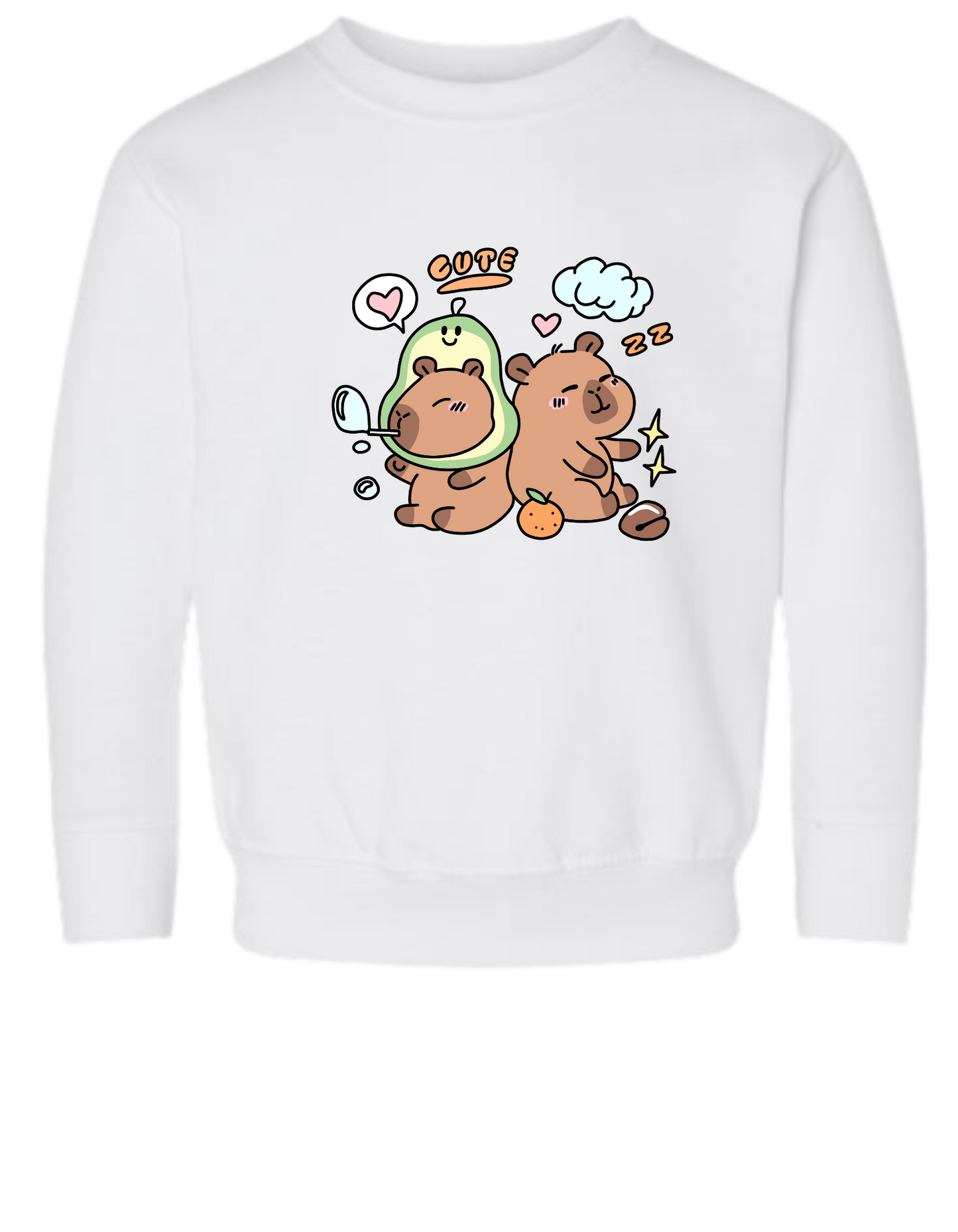 Avocado Capybara Buddies Toddle Sweatshirt