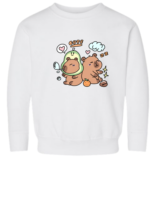 Avocado Capybara Buddies Toddle Sweatshirt
