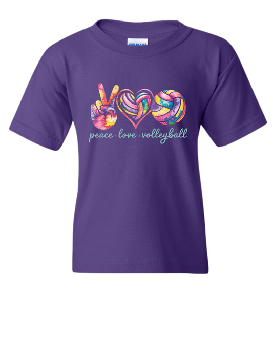 Peace Love Volleyball Youth Tshirt