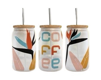 Boho Coffee Glass Tumbler