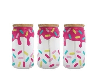 Donut Sprinkle Glass Tumbler