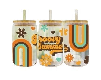 Groovy Summer Glass Tumbler