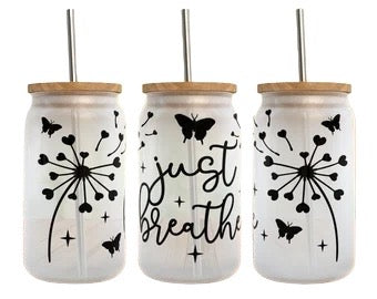 Just Breath Glass Tumbler