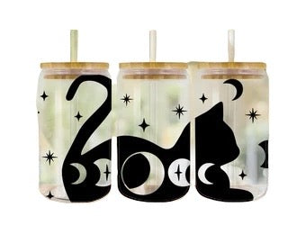 Moon Cat Glass Tumbler