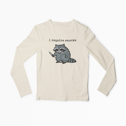 I Require Snacks Women Long Sleeve Tshirt